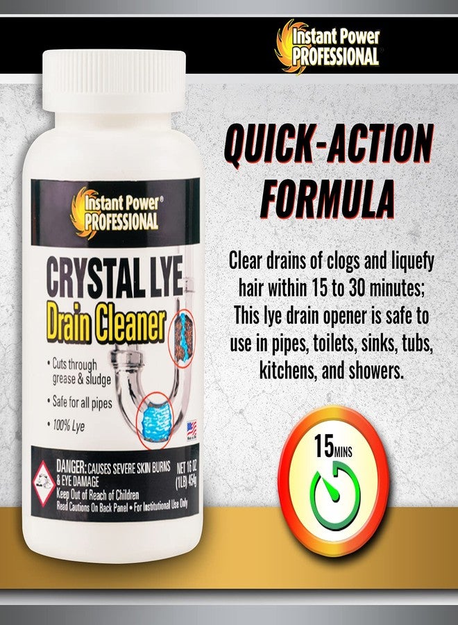 Instant Power Professional Crystal Lye Drain Cleaner, Drain Clog Remover Made of Pure Lye Crystals - Image 4